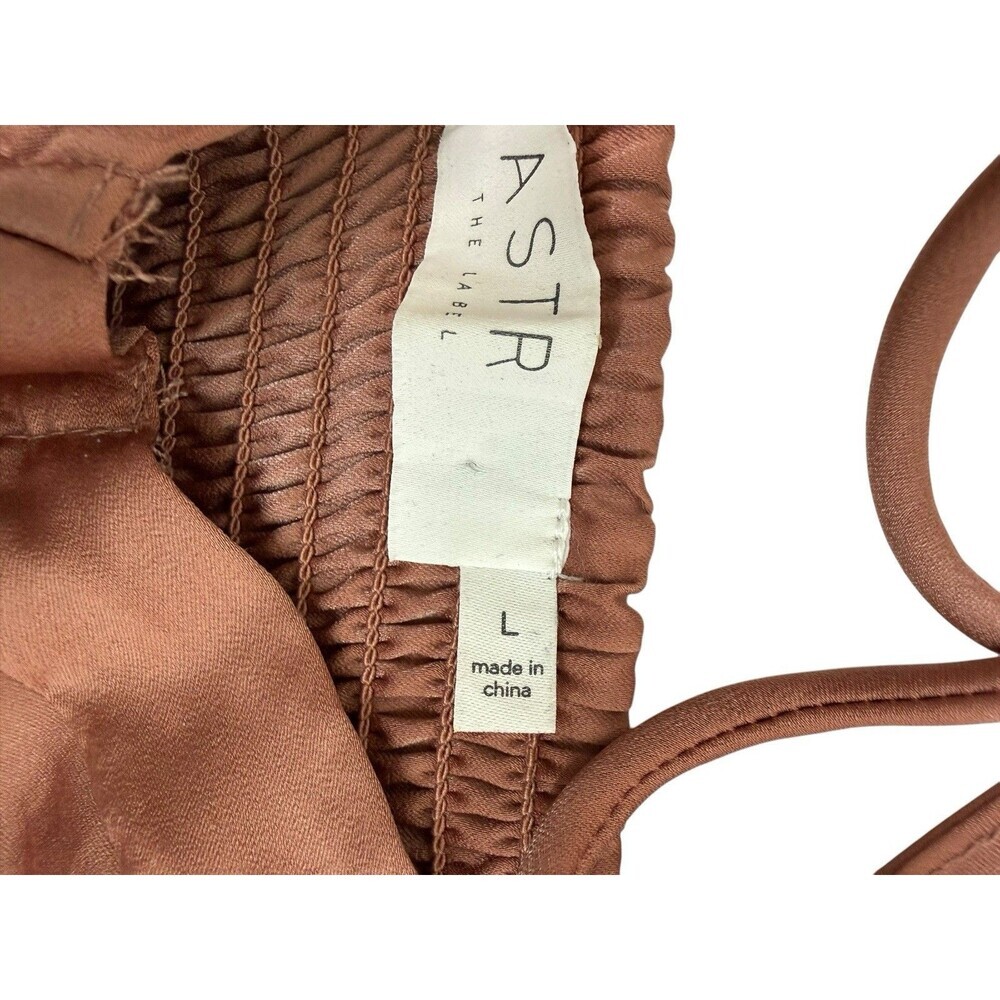 ASTR The Label Satin Puff Sleeve Crop Top Dark Blush Size L Going Out Sexy Chic - Picture 4 of 8